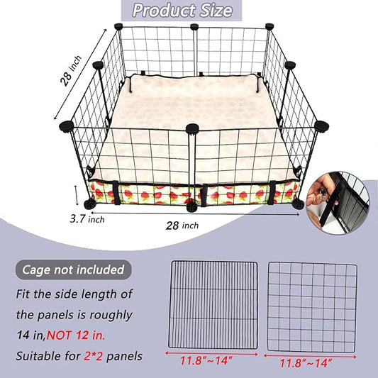 Guinea Pig Cage Liner，Washable Waterproof Oxford Cloth Cage Liners for Small Animals,Hamster Chinchilla Hedgehog Rabbit and Other Small Animals Not Include Cage (28x28 inches)