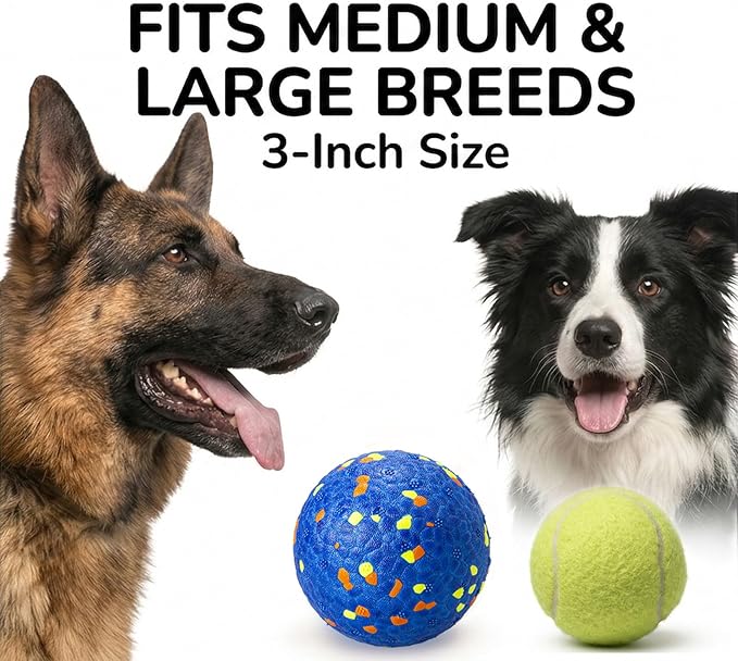 Dog Ball Toys Dog Tennis Ball for Aggressive Chewers Indestructible Bouncy Lightweight Water Toy Fetch Ball for Large Medium and Small Dog