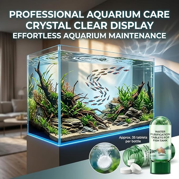 Powerful Aquarium Water Purification Tablet, Water Purification Tablets for Fish Tank, Efficient Clear Turbidity & Improve Water Quality, New Year's Gift for Aquarium Enthusiasts (1pcs)