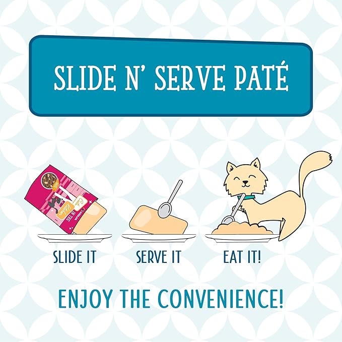 Weruva Cats in The Kitchen Slide N' Serve Grain-Free Natural Wet Pate Cat Food Pouches, Cattyshack, 3oz Pouch (Pack of 12)