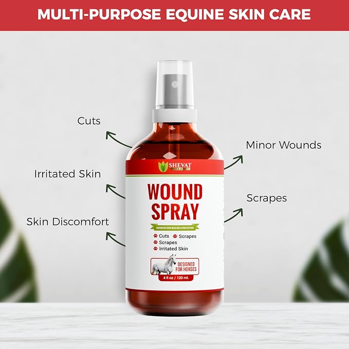 Silver Wound Spray for Horses – Advanced Nano-Silver Hot Spot & Skin Care Treatment – Fast Relief for Scrapes, Cuts, Rashes & Insect Bites – Non-Stinging First Aid Formula – 120ml (4oz)