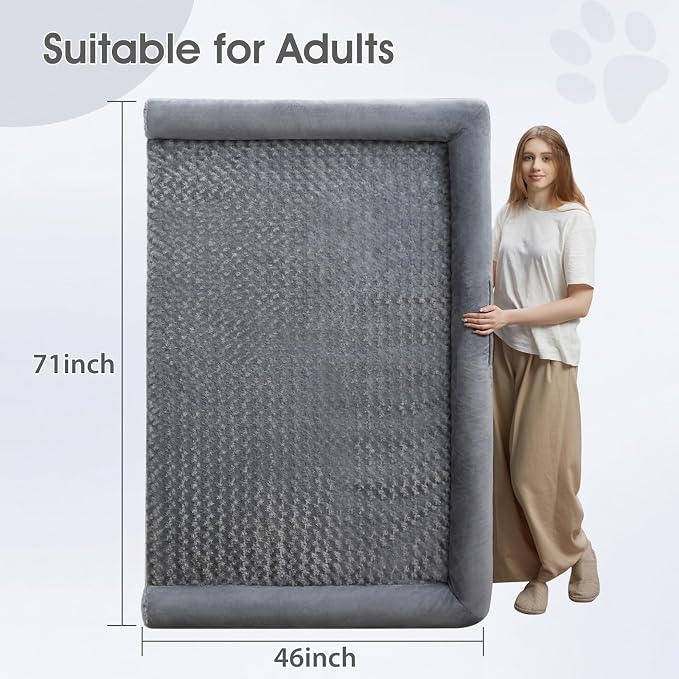 BFPETHOME Orthopedic Washable Dog Beds Large Sized Senior Dog for Comfy Sleeping with Removable Cover, Waterproof Big Soft Pet Couch Bed for Dogs Relax