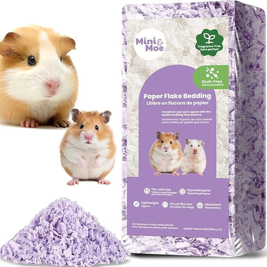 Hamster Bedding: Odor Control and Dust-Free Moisture Absorbent Natural Paper Small Pet Bedding - for Hamsters, Pigs, Guinea and Rabbits, 12 Liters