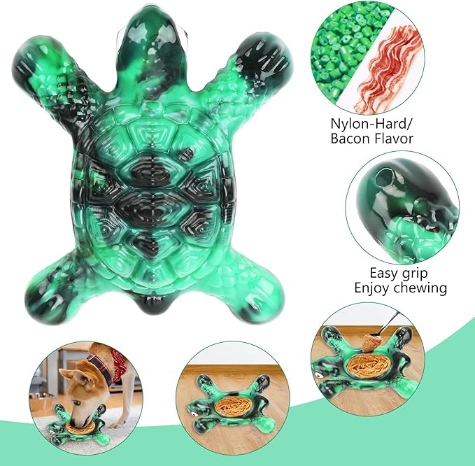 Letsmeet Heavy Duty Nylon Dog Bone Chew Toys - Real Bacon Flavor, Long-Lasting for Aggressive Chewers & Large Breeds