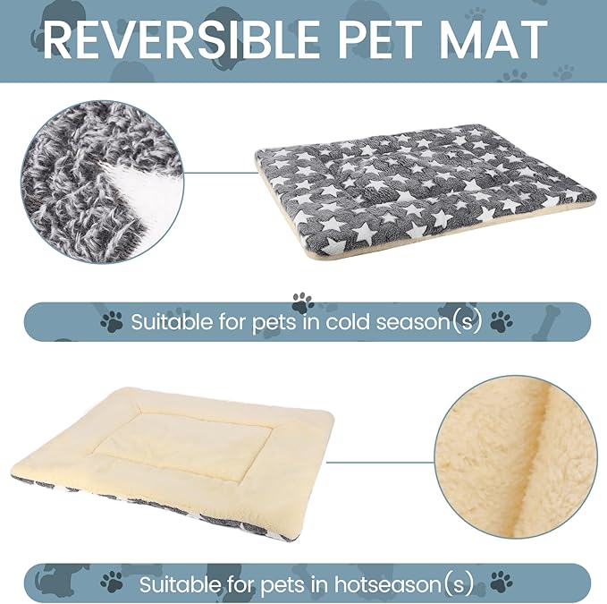 Dog Bed Pet mat Dog Box mat Machine Washable Grey (39x28x1.5in)