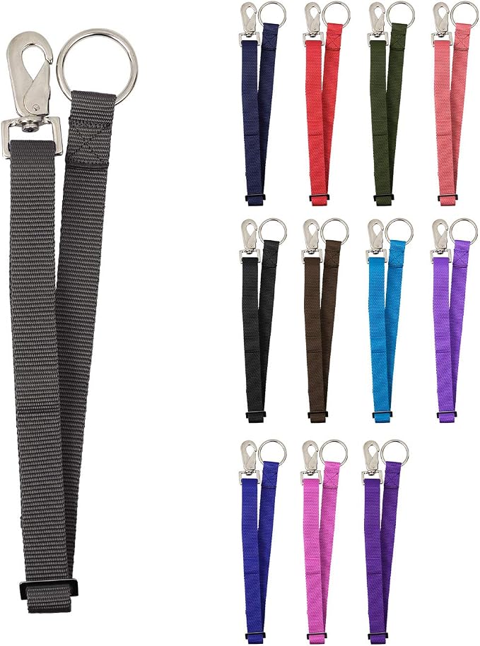 Derby Originals Heavy Duty Adjustable 30” Nylon Hanging Bucket Straps for Water and Feed Buckets - Available in 16 Colors and Patterns (Charcoal)