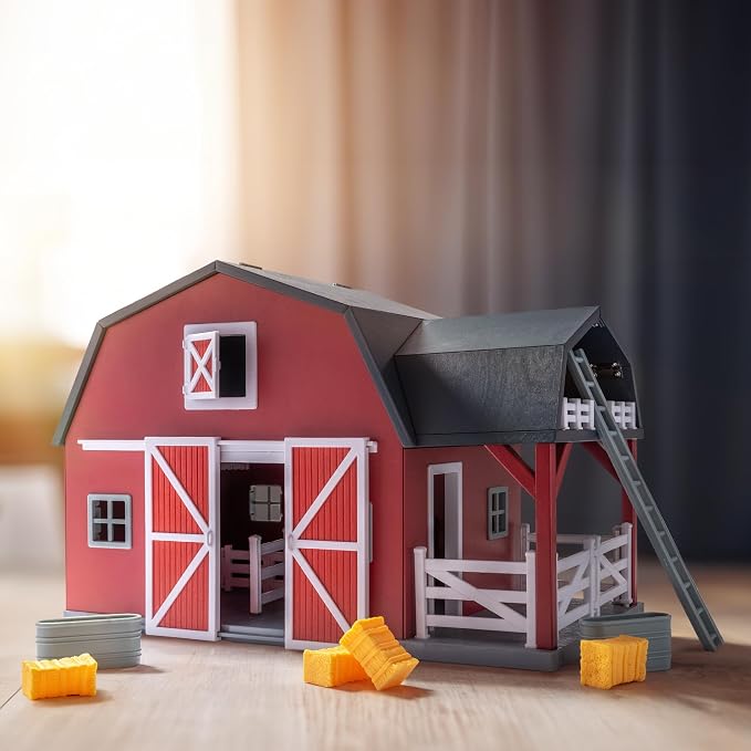 Terra by Battat – 20 Pieces Wooden Animal Barn Toy Set – Farm Animals & Play Fence – Pretend Play for Toddlers & 3+ Years – Educational Toys – Farmhouse Playset