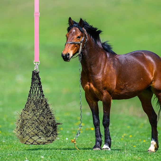 Ipetboom Adjustable Horse Bucket Strap, 21.2in Reusable Durable Nylon Feeder Hanger for Water Buckets and Nets in Stalls or Outdoor Use