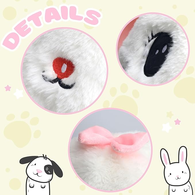 Bubblepompom Animal Hat with Ears Moving Jumping Pop Up Beating Hat Plush Holiday Cosplay Dress Up Funny Gift for Kids