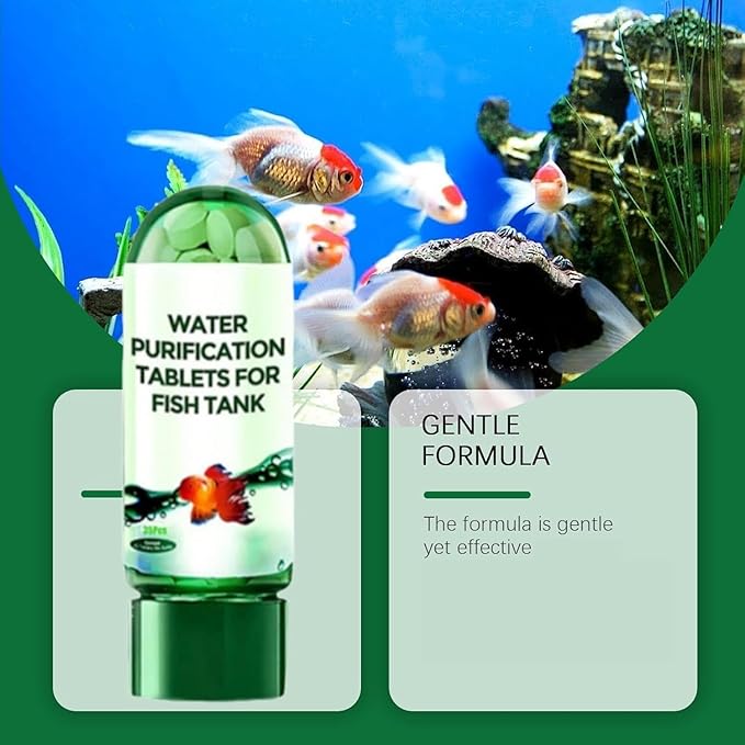 Powerful Aquarium Water Purification Tablet,Water Purification Tablets for Fish Tank,Aquarium Remover,Remove All Kinds of Turbidity from Fish TankWater (8PC)