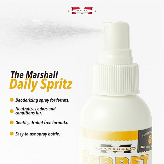 Marshall Ferret Daily Spritz Conditioner – 8 fl. oz – Gentle Daily Use Formula with Aloe Vera – Keeps Coat Soft, Shiny, and Fresh Between Baths – Pleasant Baby Fresh Scent