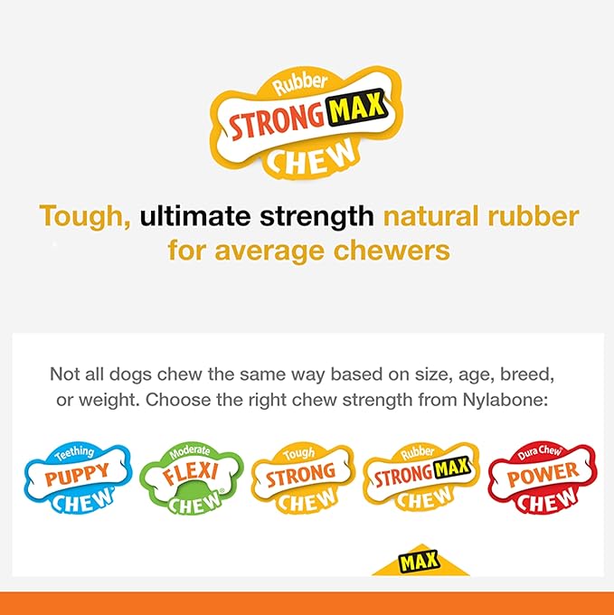 Nylabone Strong MAX Chew Cone Stuffable Chew Toy for Dogs, Beef Flavored Fillable Treat Toy, Medium/Wolf - Up to 35 lbs. (1 Count)