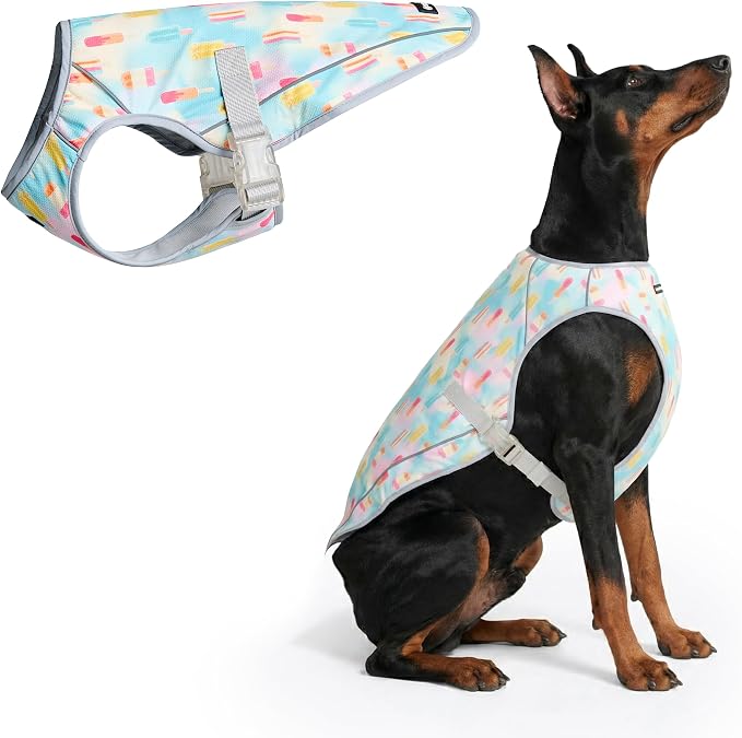 Spark Paws Dog Cooling Vest - SPF 50 UV Sun Protection - Summer Heat Relief Gear for Dogs, Lightweight, Evaporative Cooling - Dog Anxiety Relief Vest During Hot Days - Popsicles - Size 4XL
