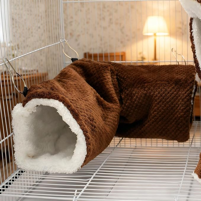 Ferret Hammock | Warm Plush Nest Cave - Pet Hammock | for Sugar Glider, Ferret, Hamster, Sleeping, Resting, Hiding, Playing, Climbing, Winter