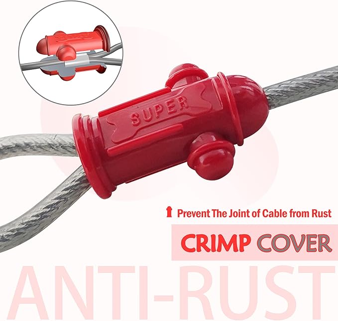 Petest Reflective Tie Out Cable with Crimp Cover for Super Dogs Up to 250 Pounds, 15 Feet
