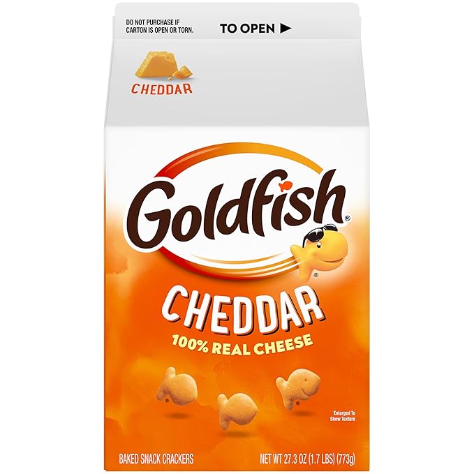 Goldfish Cheddar Cheese Crackers, 27.3 oz, Pack of 2 | Carton