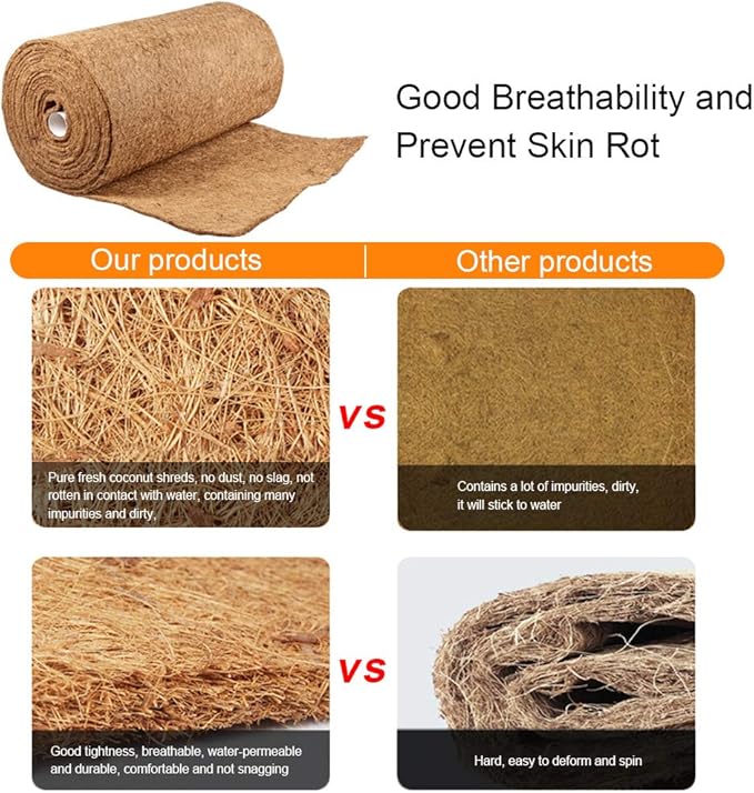1 Pcs Reptile Carpet - 15.7" x 39.4" Natural Coconut Fiber Mat for Tortoise Bedding, Pet Terrarium Liner for Lizard, Turtle, Snake, Bearded Dragon, Gecko