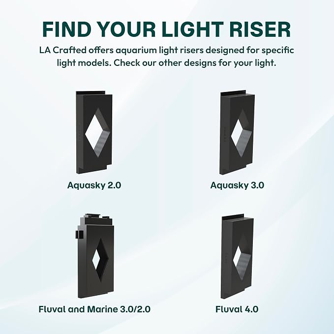Aquarium Light Risers for Fluval Plant & Marine 3.0 & 2.0 LED | Heat-Resistant Polymer Stand | Toolless Easy Install (4-Inch)