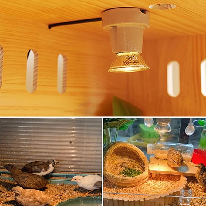 AUNMAS Reptile Heat Lamp, Ceramic Lamp Holder with E27 Socket, Pet Heater Bracket Suitable for All Reptiles(US Plug 120V)