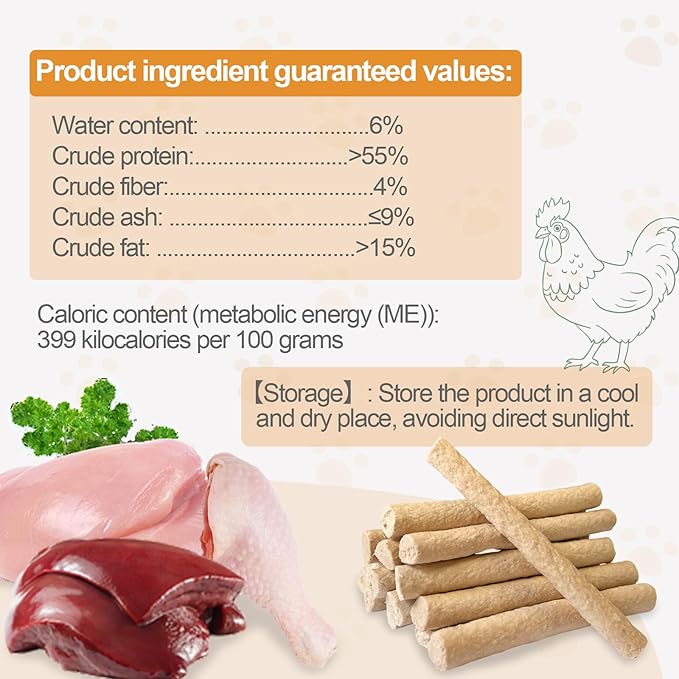 Freeze Dried Chicken Flavor Cat Trests Natural Cat Dental Chew Sticks for Teeth Cleaning, High Protein Grain Free Cat Training Food Healthy Snacks for Kittens & Adult Cats