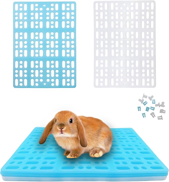 Hamiledyi 8Pieces Rabbit Feet Pad Hole Leak Water Design for Plastic Bunny Cage Mat Foot Resting Pad