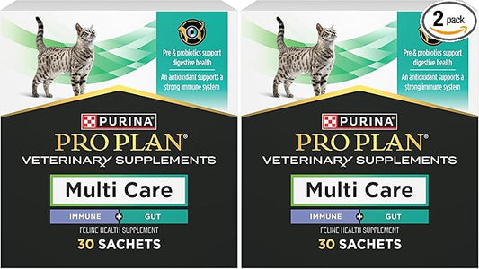 Purina Pro Plan Veterinary Cat Supplements Multi Care Feline Supplement – Digestive Probiotics for Cats – Immune Support Cat Supplement - 30 ct. Box (Pack of 2)