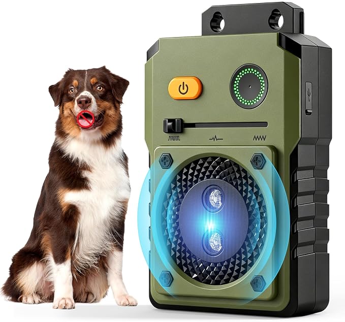 Anti Barking Device for Dogs, 3 Modes Ultrasonic Dog Bark Deterrent with 50FT Long Range, Type-C Rechargeable Bark Box, IP65 Waterproof No More Barking Control Device for Indoor Outdoor Training