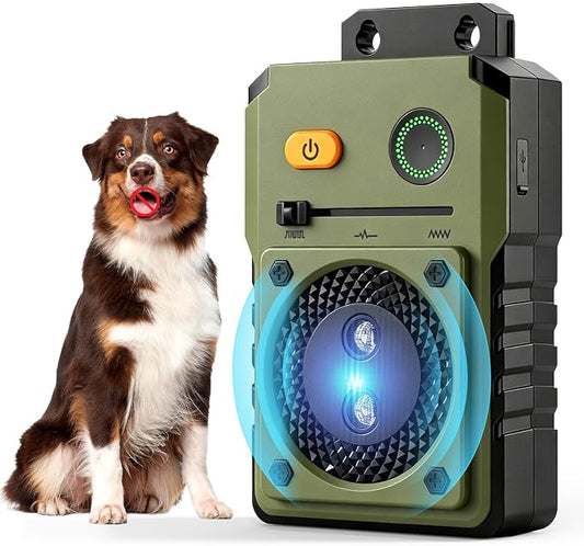 Anti Barking Device for Dogs, 3 Modes Ultrasonic Dog Bark Deterrent with 50FT Long Range, Type-C Rechargeable Bark Box, IP65 Waterproof No More Barking Control Device for Indoor Outdoor Training