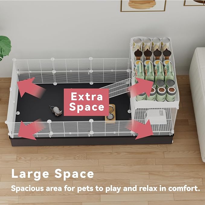 STILLCOVE Large Guinea Pig Cages Indoor: Small Animal Pet Playpen Metal Fence Yard with Waterproof Mat for Hamster Rabbit Bunny Ferret Rat Chinchilla Hedgehog