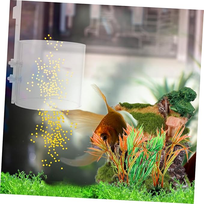 FRCOLOR Aquarium Fish Feeding Ring Fish Food Holder with Hook for Betta Shrimp Turtle Feeding