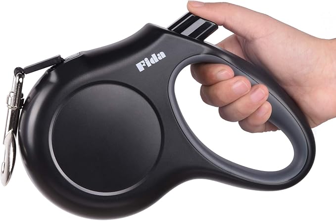 Fida Retractable Dog Leash Large Breed, Heavy Duty 16 ft Dog Walking Leash, up to 110 lbs, 360° Tangle Free, Black