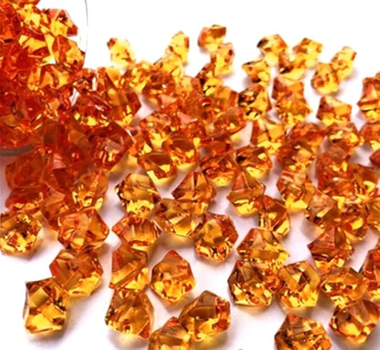 Ivie Colorful Crystal Stone Acrylic Glass Transparent Stone for Fish Tank,Aquarium,Terrariums,Vase,Plants,Garden Decoration (200grams) (orange)