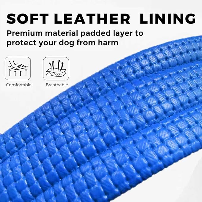 Nylon Dog Muzzle for Small,Medium,Large Dogs Prevent from Biting,Barking and Chewing,Adjustable Loop(XXL/Blue)