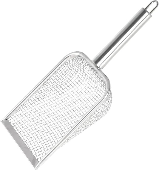 SUMERSHA Cat Litter Scoop Stainless Steel Mesh Scooper for Litter Box Kitten Pooper Lifter, Beach Mesh Shovel for Shell Collecting