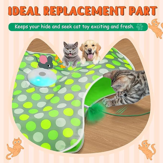 Abbylike 6 Pack Replacement Feather Wands Compatible with P43 Interactive Cat Toy, Automatic Teaser Wand Refills Attachments for Indoor Cats (Orange, Green)