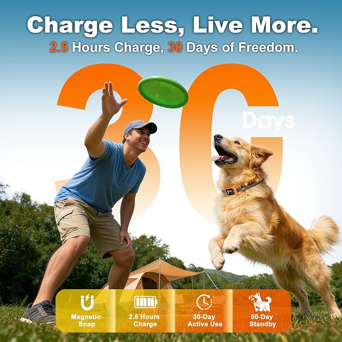 Bark Collar AI Dual-Detection, Instant Quiet Anti Bark Device 4 Training Modes, 30-Day Battery, One-Click Peace, 9 Sensitivity Automatic Bark Collar for Small Medium Large Dogs, Bright Orange