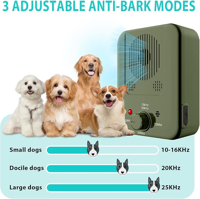 Anti Barking Device, Dog Barking Control Device for Dogs, Dog Barking Deterrent Devices, Ultrasonic Dog Barking Silencer for All Dogs Indoor Outdoor, Bark Box Stop Dog from Barking (Green)