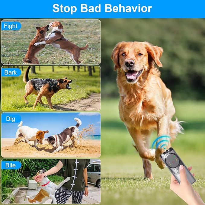 Dog Bark Deterrent Device, Anti Barking Device for Dogs, Ultrasonic Dog Bark Deterrent to Stop Barking 50 ft, Barks No More Dog Training Device, Barking Silencer for Dog Training
