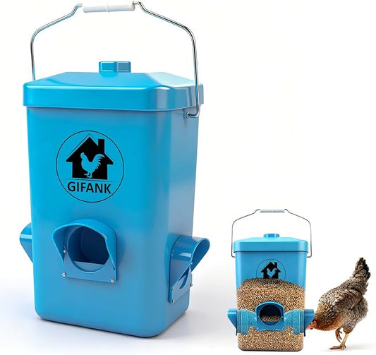 26 Pounds Chicken Feeder, Automatic Chicken Feeder No Waste Waterproof,Hanging Poultry Feeders with 3 Feeders Ports Chicken Coop Accessories for Duck,Turkey