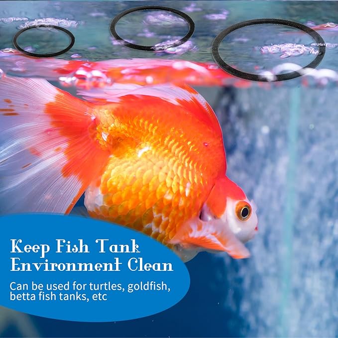10PCS Fish Feeding Ring Set, Aquarium Floating Plant Barrier, Multi-Size Betta Feeding Rings for Fish Tank, Black Floating Food Feed-ing Rings