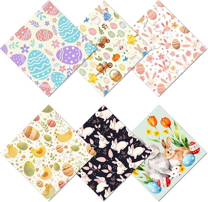 CREATCABIN 6Pcs Easter Glasses Cleaning Cloth Microfiber Cleaning Cloths Rabbit Egg Glasses Cleaner Wipes Soft Microfiber Reusable for Easter Eyeglasses Camera Lens Laptops Screens Phone 6 x 6 Inch