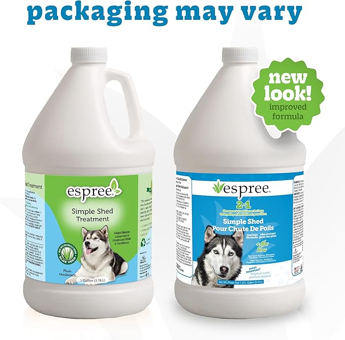 Espree Simple Shed Dog Treatment, Shed Control Dog Conditioner, Helps Reduce Excess Shedding, Moisturize, and Strengthen Coat, Gentle for Sensitive Skin, Gallon