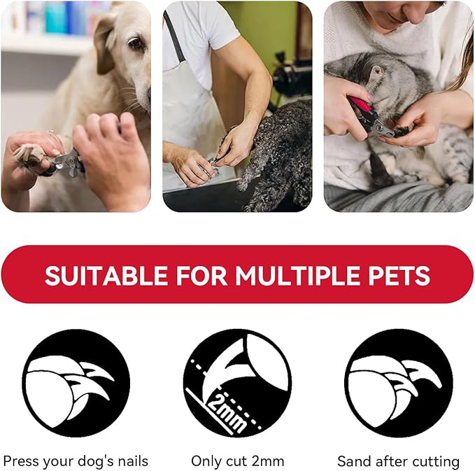 4.72 inch Dog Nail Clippers for Small Dogs, Ultra Sharp Stainless Cat Nail Clippers with Guard for Dogs, Cats, Rabbits and Guinea Pigs, Free Nail File(C Style)