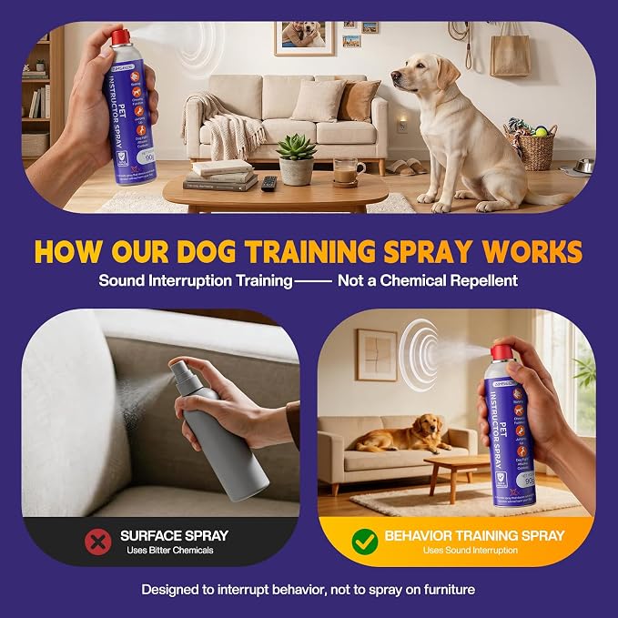 AIMSEIZE Corrector Spray Dog Trainer: 90ml 2 Pack Dog Behavior Corrector to Stop Barking and Jumping, Citronella Scented Pet Deterrent for Puppy and Large Dogs, Safe and Humane Behavior Tool