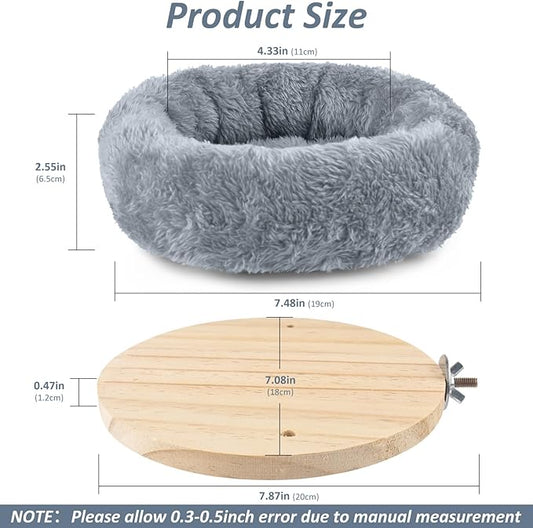DBNESS Medium Bird Nest for Cage, Removable Plush Parrot Hammock Warm Resting Perch Platform for Budgies Cockatiel Conure Parakeet Hamster Washable Breeding Sleeping Lay Eggs Nesting (Grey, M)