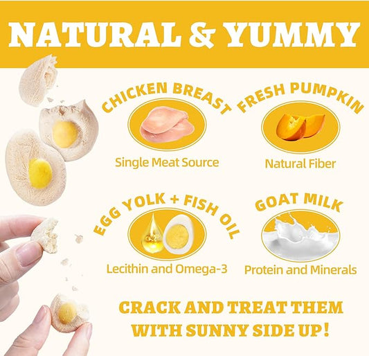 Wellix Freeze-Dried Treats for Dogs and Cats - SunnyBites Freeze Dried Chicken Cat Treats for Indoor Cats - Supports Immunity&Gut Healthy for Training Kitten Snack 3.5oz