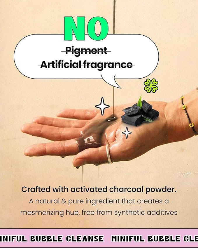 CHASIN' RABBITS Mindful Bubble Cleanse | Vegan All In One Face to Body Bubble Cleanser | Pore Purifying with Charcoal face wash for mens, For Oily Skin | 200mL/6.76 fl. oz