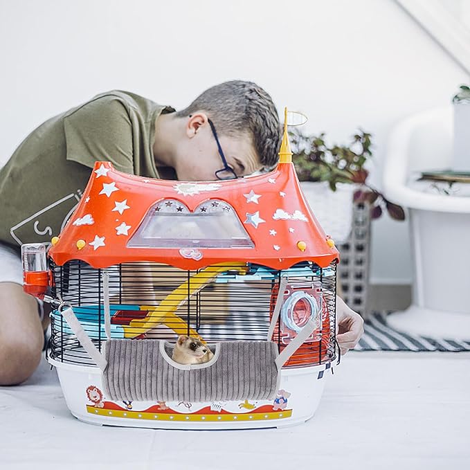 Toddmomy Comfortable Ferret Hanging Nest Hammock for Small Pets Wear- Tunnel Breathable Pet Cage Accessory Cozy Squirrel and Hamster Shelter and Space-Saving Design