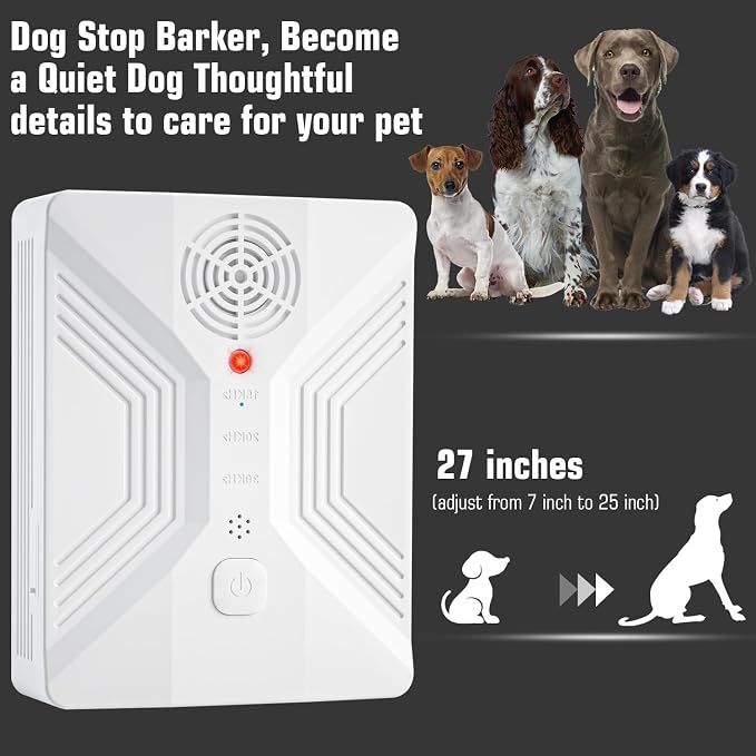 Anti Barking Devices, Anti Barking Device for Dogs Long Range 50ft, Barking Control Devices for Dog Training in Outdoor, 3 Modes Ultrasonic Bark Box, Dog Bark Deterrent Devices, Dog Barking Silencer | Gentle correction of pet bad behaviors， Auto-activa...