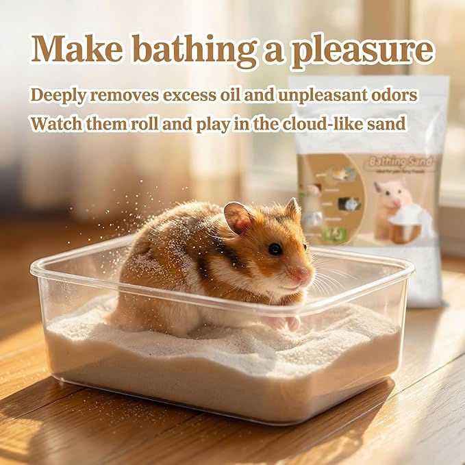Sukh 31OZ Hamster Sand Bath - Fine Desert Sand Hamster Bedding Reptile Silica Sand Gerbil Hideout for Hamster Squirrel Guinea Pig Rabbit Chinchillas Gerbil Syrian Mice Small Animals Small Pets